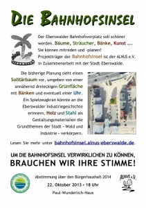 Plakat Bahnhofsinsel Bürgerhaushalt